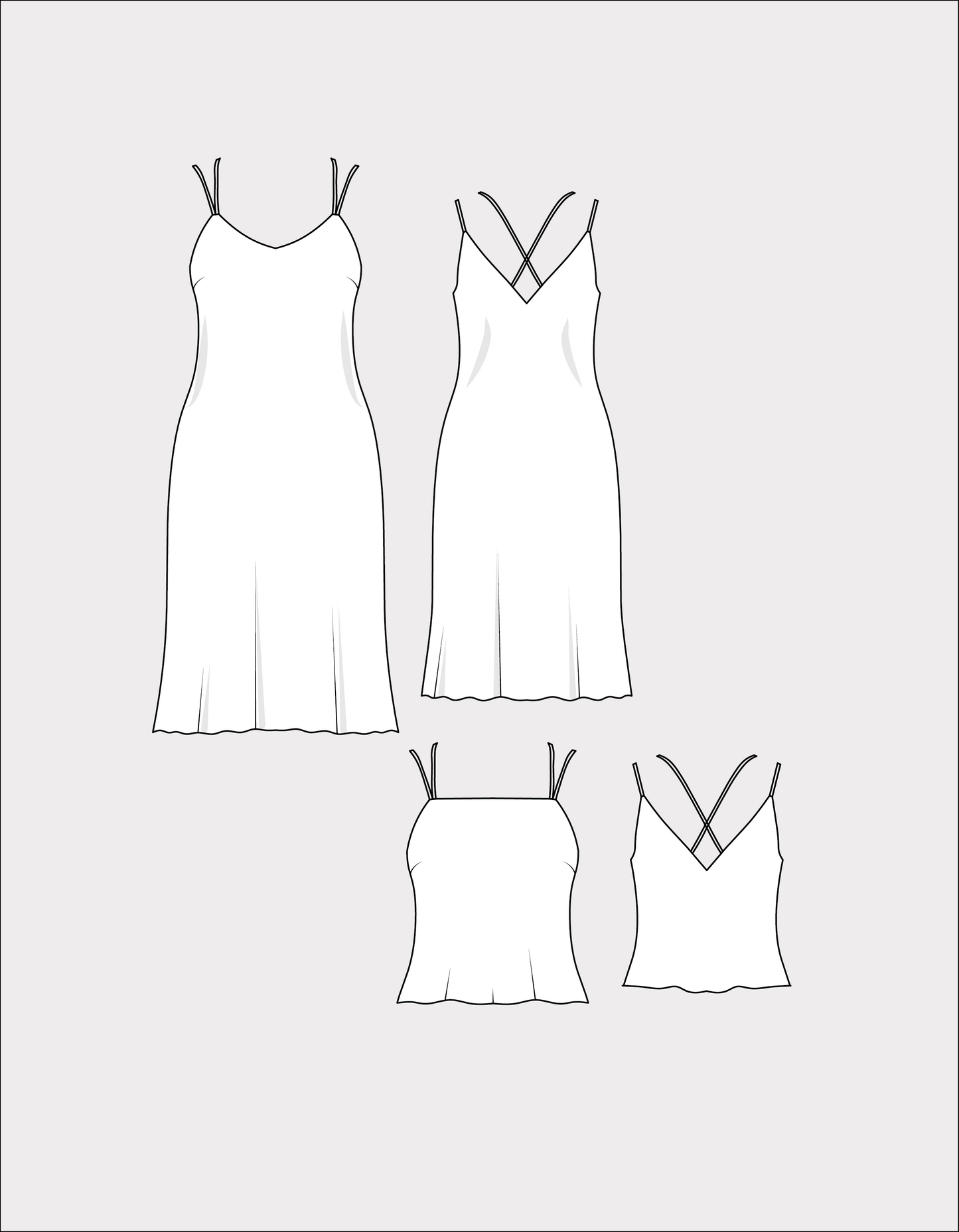 Gia Slip Dress and Top PDF Sewing Pattern