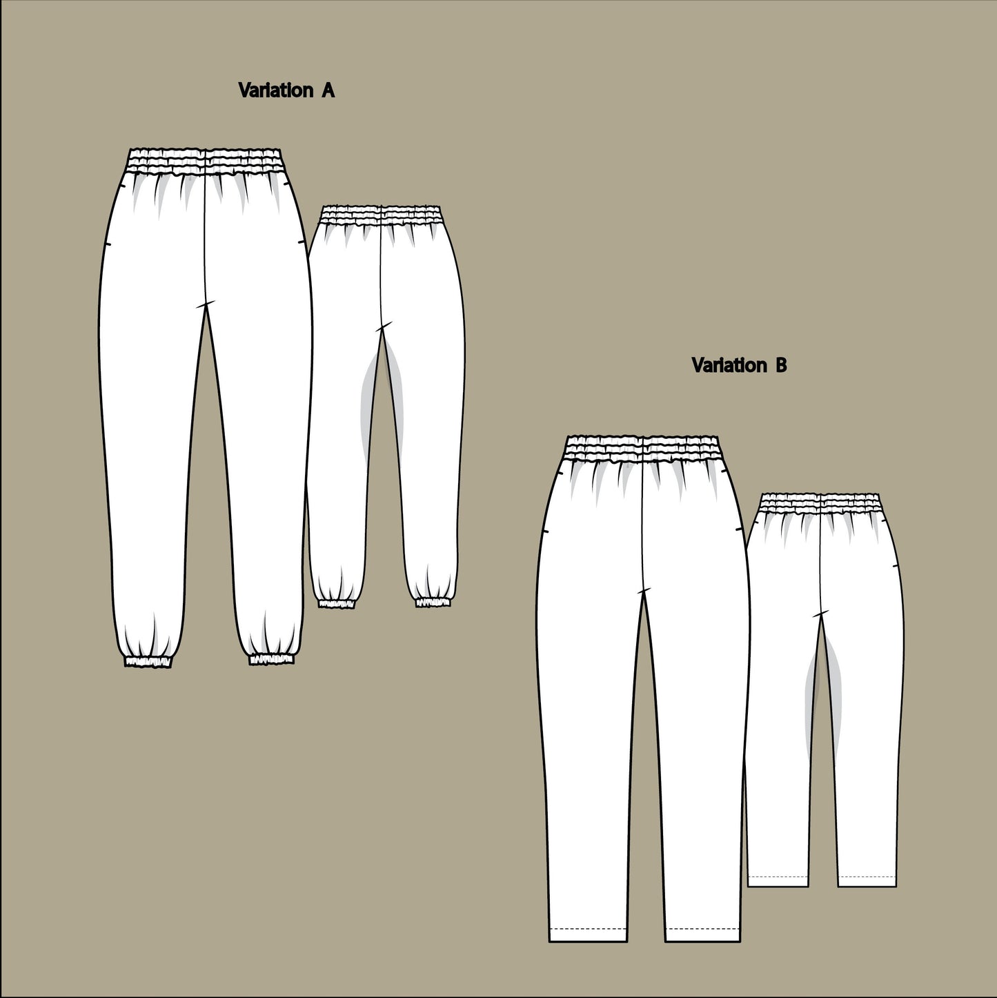 Sweatpants sewing pattern/ Joggers PDF pattern/ Pants digital pattern - Drew