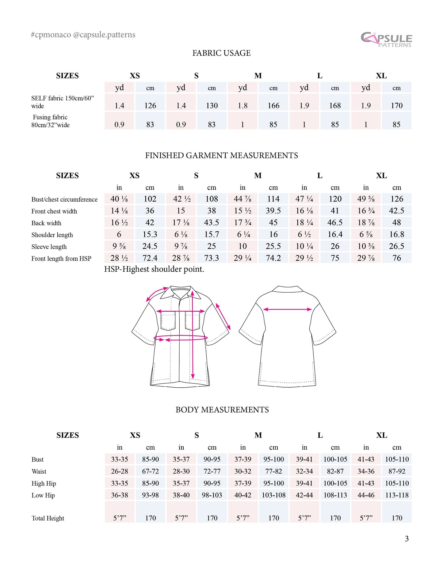 Monaco Unisex Shirt PDF Sewing Pattern