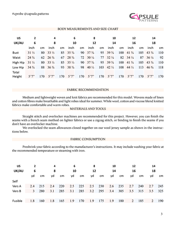 Lounge Robe PDF Sewing Pattern – Capsule Patterns