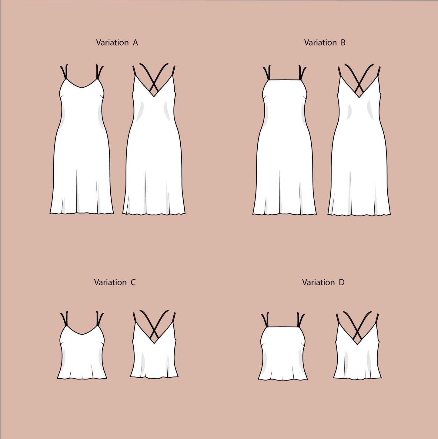 Gia Slip Dress and Top PDF Sewing Pattern